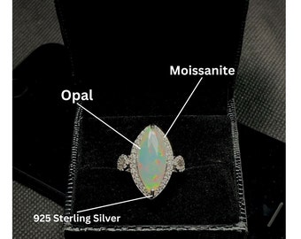 AAA Grade Natural Ethiopian Opal 925 Sterling Sliver Ring, Ethiopian Opal Vintage Ring, Ring For Gift Her.