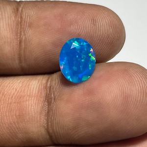 8x10mm Paraiba Opal Oval Cut Faceted Top AAA Quality Loose Paraiba Opal Faceted Gemstone - Use For Jewelry Making