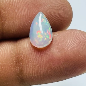 1.30 Carat Natural Ethiopian Opal Rose cut Cabochon, White Ethiopian Opal Gemstone, Fire Play Opal Faceted Cabochon, Rose cut Opal cut stone