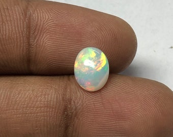 AAA Grade Ethiopian Opal, Opal Cabochon Loose Gemstone, Oval Shape 8x10MM Ethiopian Opal Stone, Natural Ethiopian Opal Smooth Gemstone