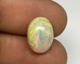 AAA grade opal - Ethiopian welo opal - loose white opal gemstone - opal cabochon 4 carat size opal oval - October birthstone