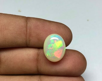 AAA Grade Ethiopian Opal, Opal Cabochon Loose Gemstone, Oval Shape 10x14mm Ethiopian Opal Stone, Natural Ethiopian Opal Smooth Gemstone