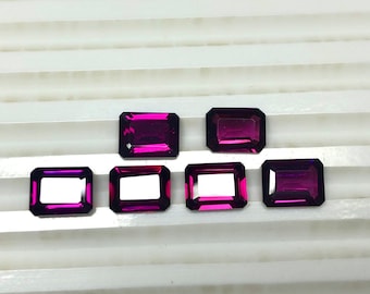 Natural Rhodolite Garnet Lot: 15.55 Carat Octagon Gemstones