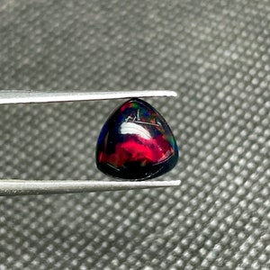 Black Smoked Opal Cabochon: 9x9mm Trillion Cut Ethiopian Gemstone