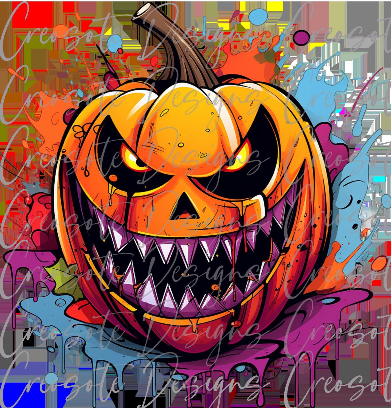Graffiti Style Spooky Pumpkin Clipart PNG Sublimation Bundle | 8 ...