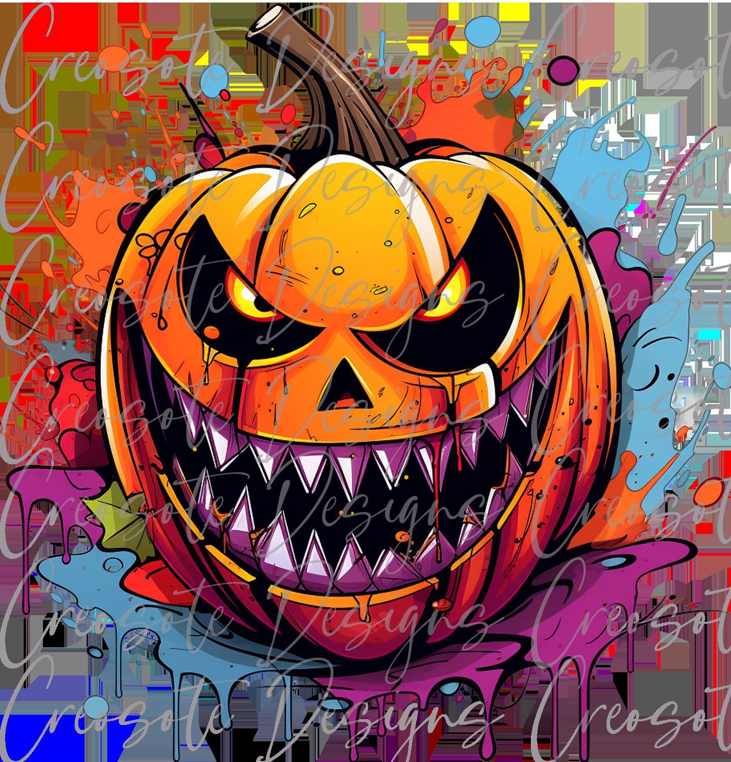 Graffiti Style Spooky Pumpkin Clipart PNG Sublimation Bundle | 8 ...