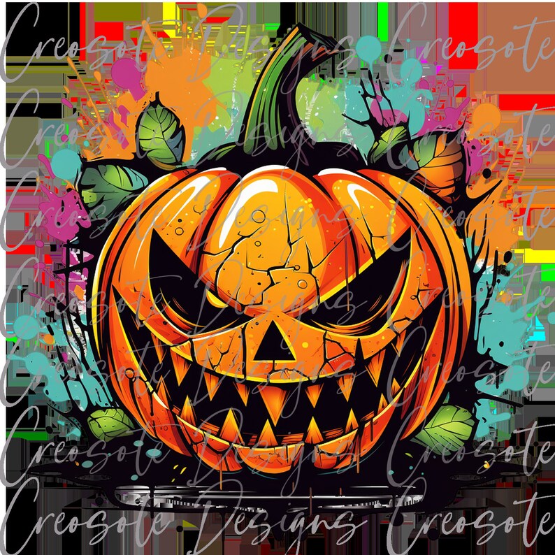 Graffiti Style Spooky Pumpkin Clipart PNG Sublimation Bundle | 8 ...