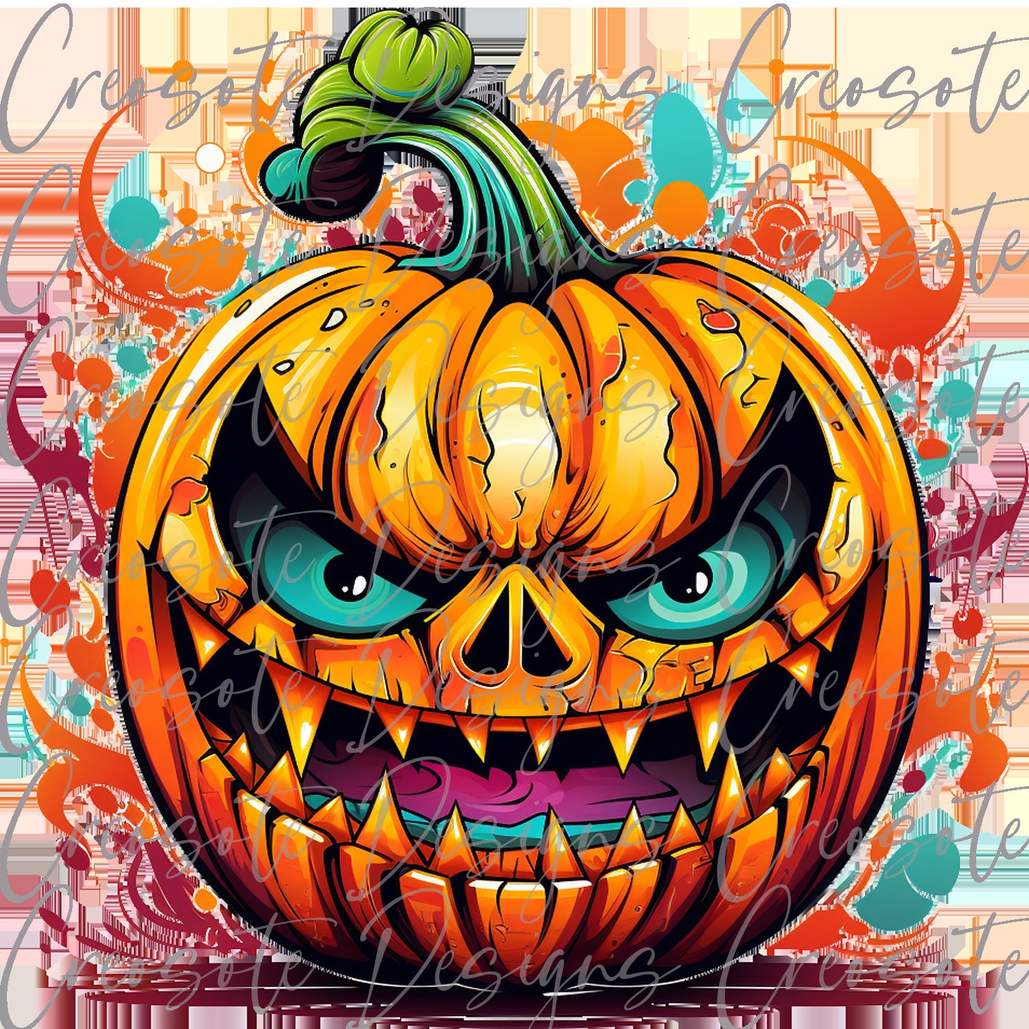 Graffiti Style Spooky Pumpkin Clipart PNG Sublimation Bundle | 8 ...