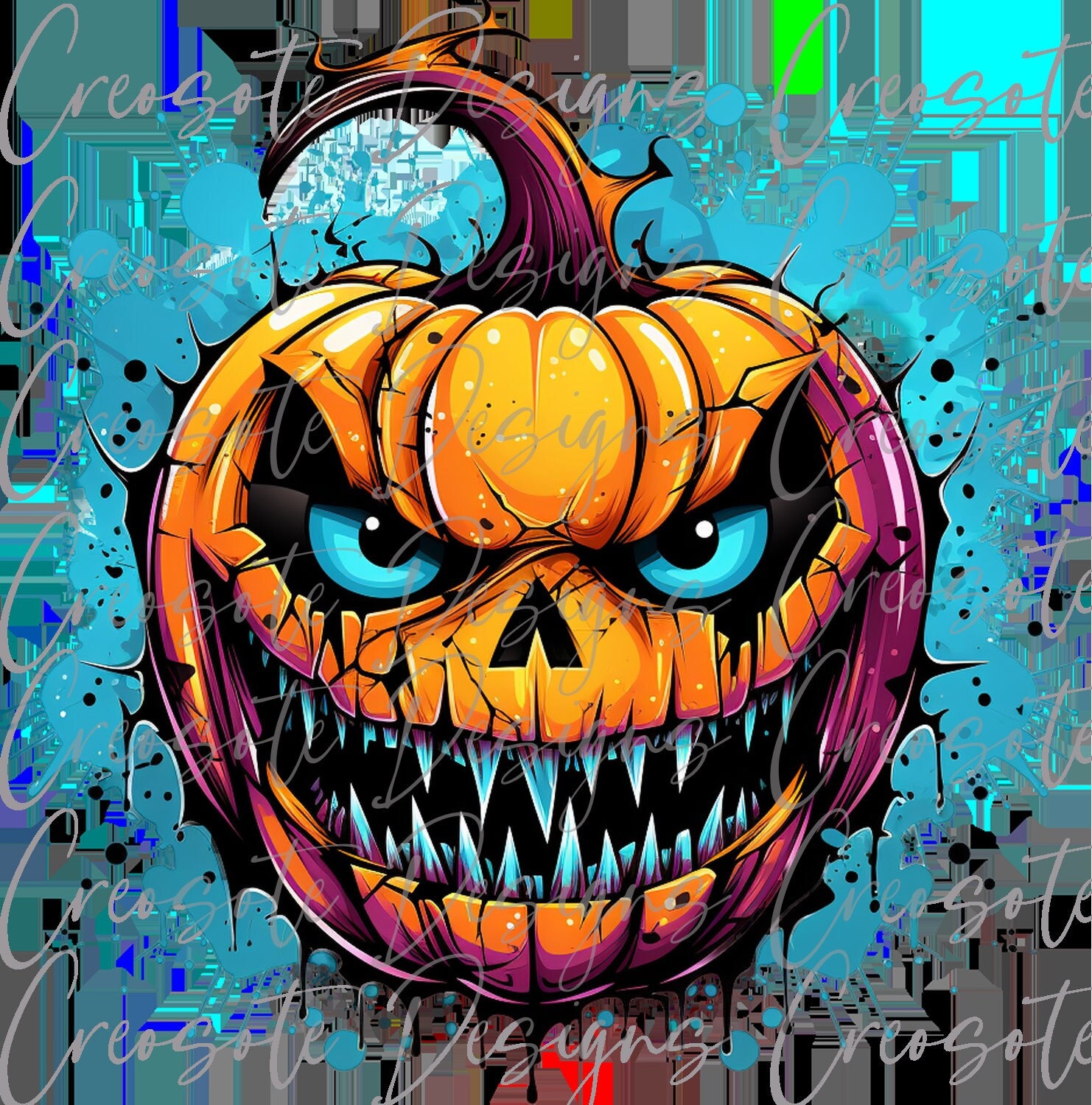 Graffiti Style Spooky Pumpkin Clipart PNG Sublimation Bundle | 8 ...