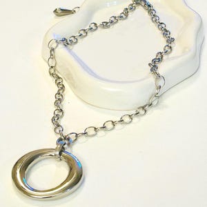 O ring pendant necklace, chunky O circle pendant, open circle  pendant necklace, O ring necklace, O ring pendant necklace, chunky necklace