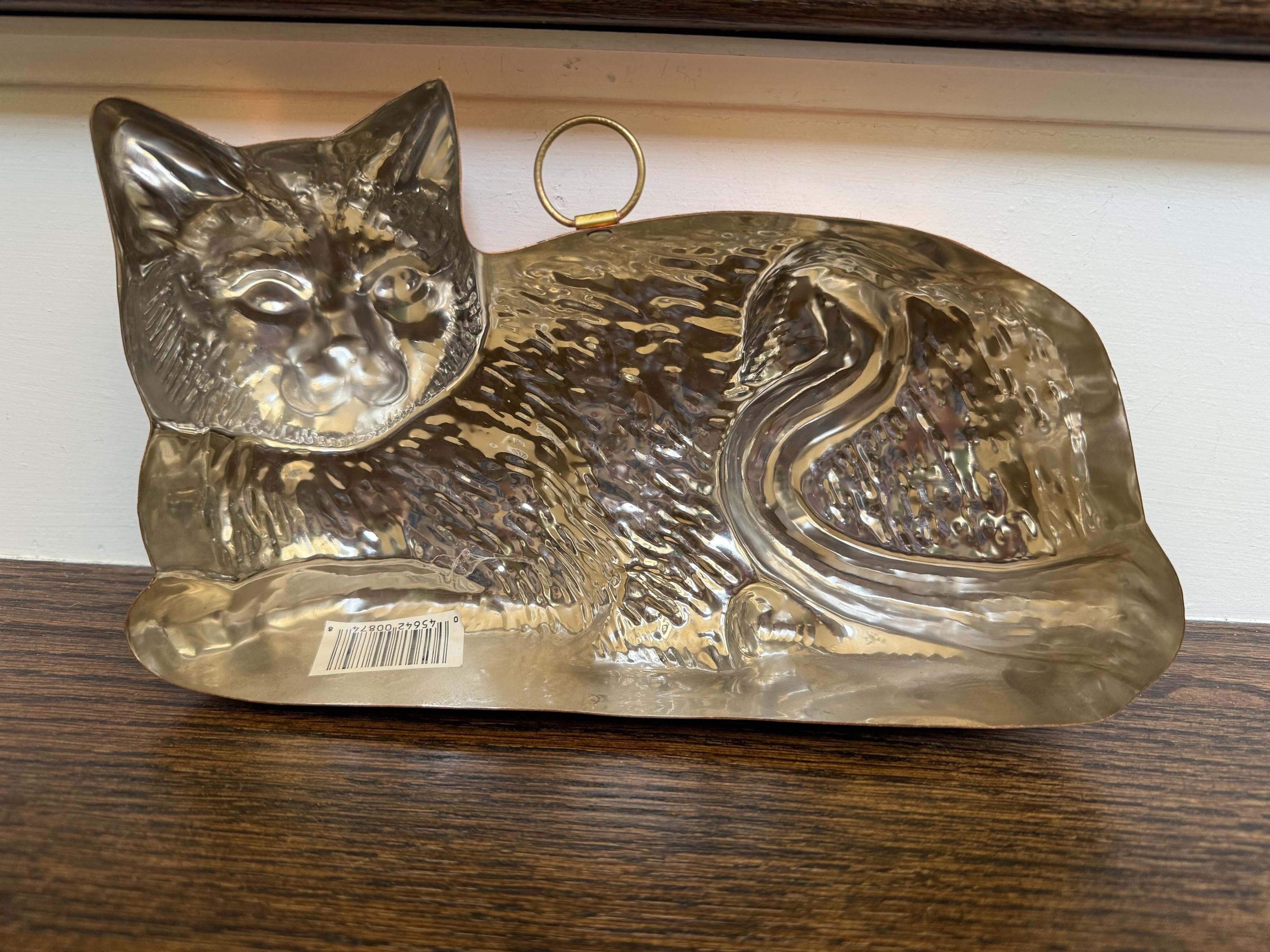 Vintage Copper Aluminum Jello Molds - Cat, Heart, Scalloped Oval