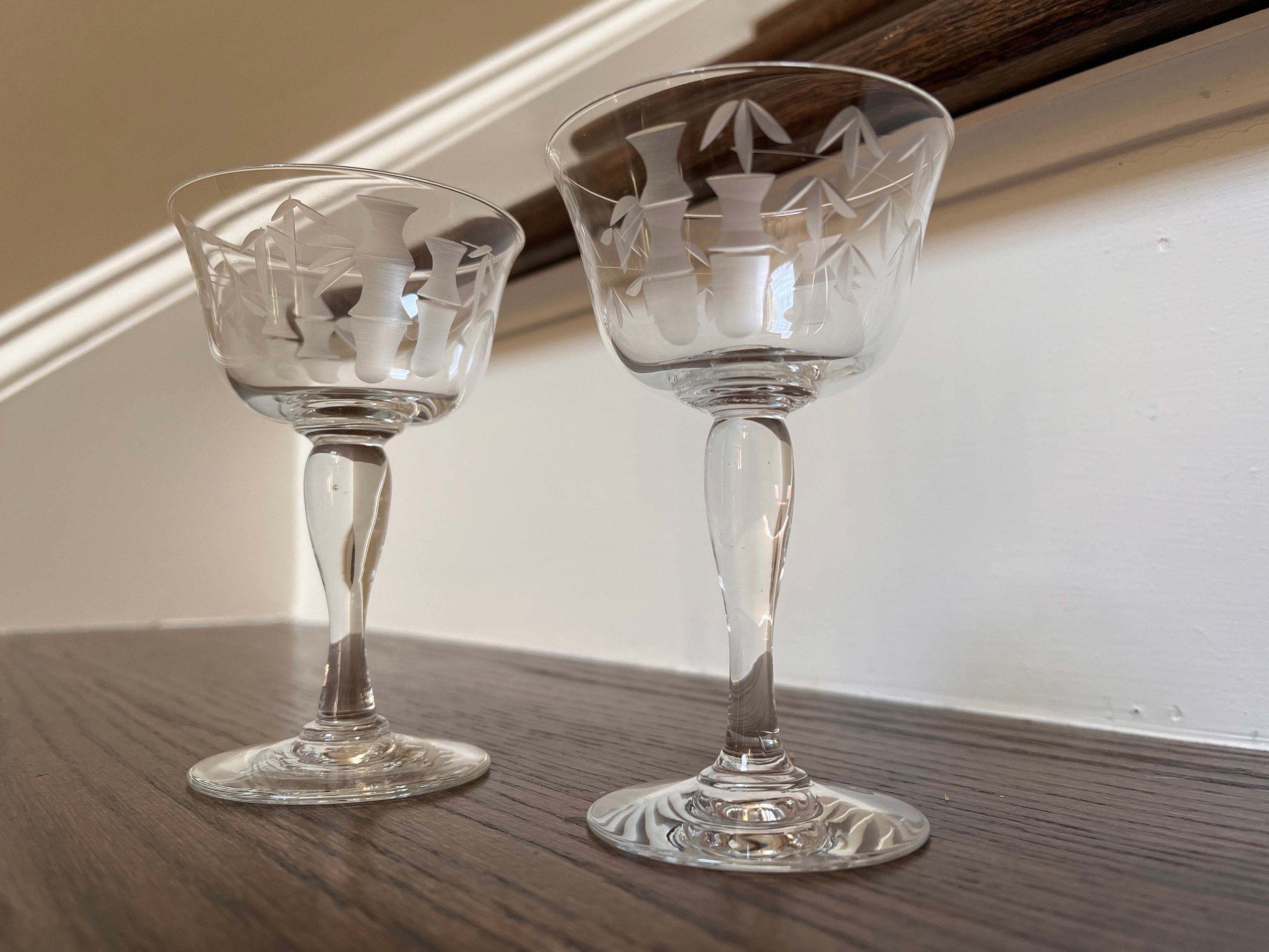 SASAKIacoustic ビンテージ　クリスタル Noritake Sasaki Etched Bamboo Crystal - Etsy