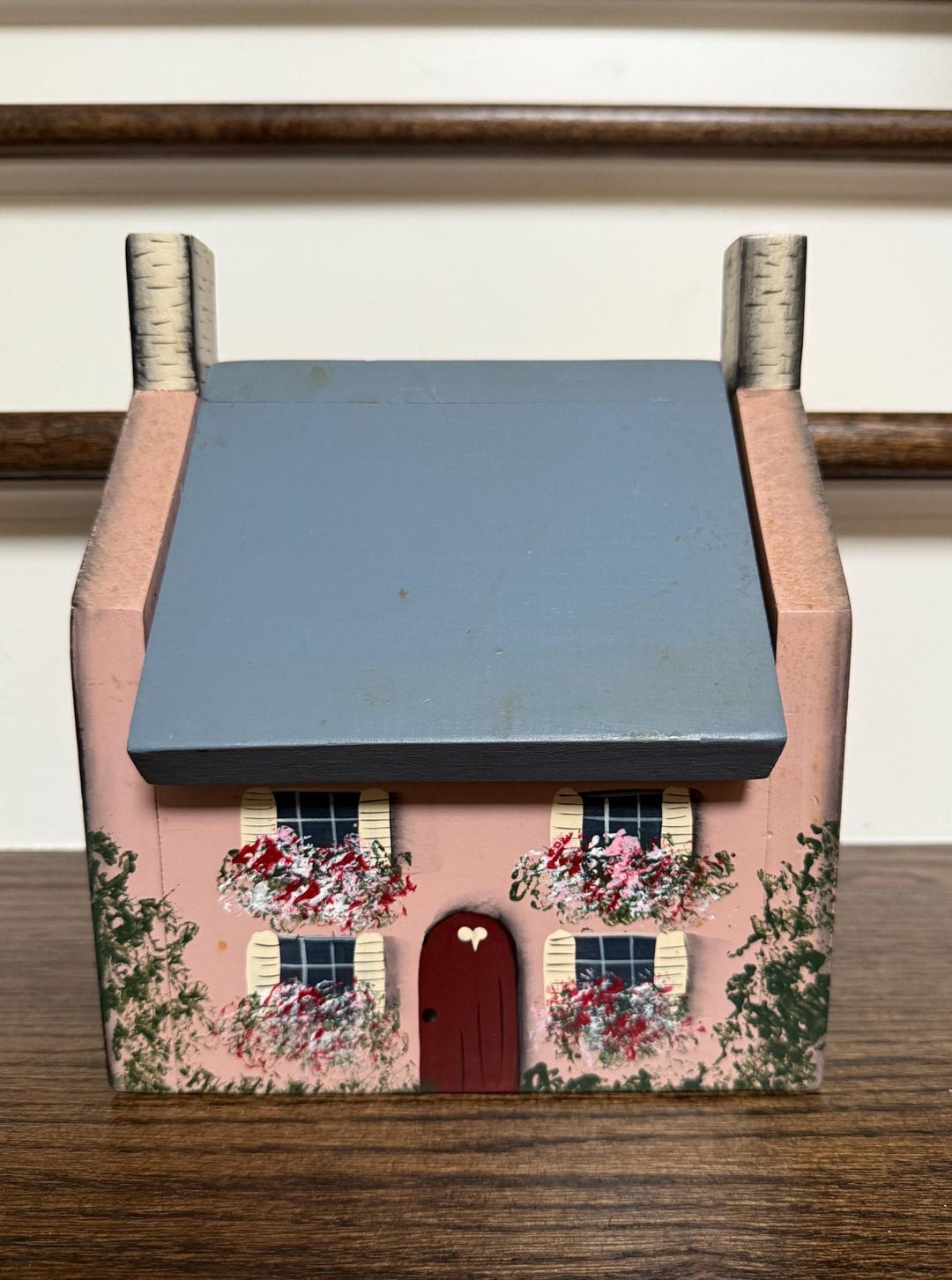Vintage Hand Painted Cottage Box With Removable Roof Lid - Etsy