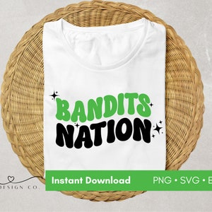 Bandits Nation png, svg, eps: Sofortiger digitaler Download - Bandits Maskottchen, Bandits Team, bedruckbar, Aufbügeln, Sublimation, DTF