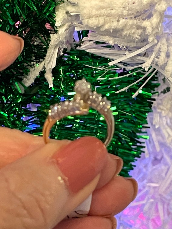 Vintage Marquise Diamond Ring-10 KT, size 6 - image 5
