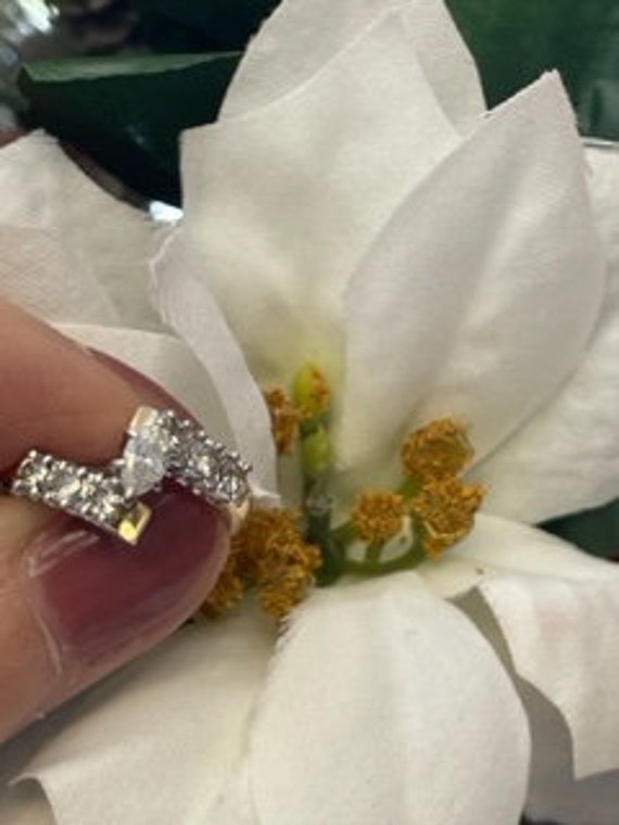 Vintage Marquise Diamond Ring-10 KT, size 6 - image 1