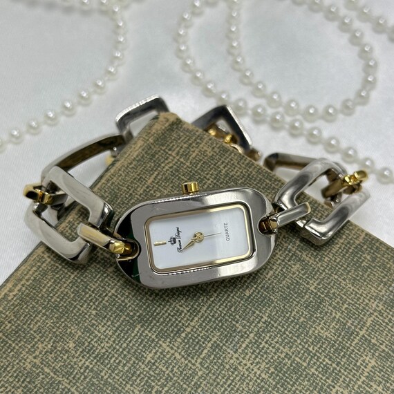 Two-Tone Rectangular Chain Watch - image 4