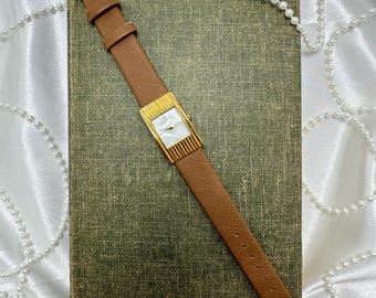 Vintage Gold Joan Rivers Classics Watch with Brown Band