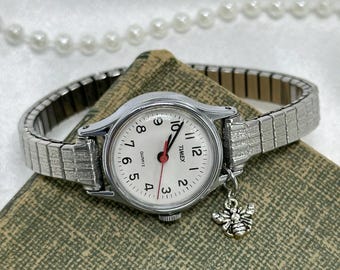 Vintage Silver Timex Watch With Bee Charm - Etsy display picture 2
