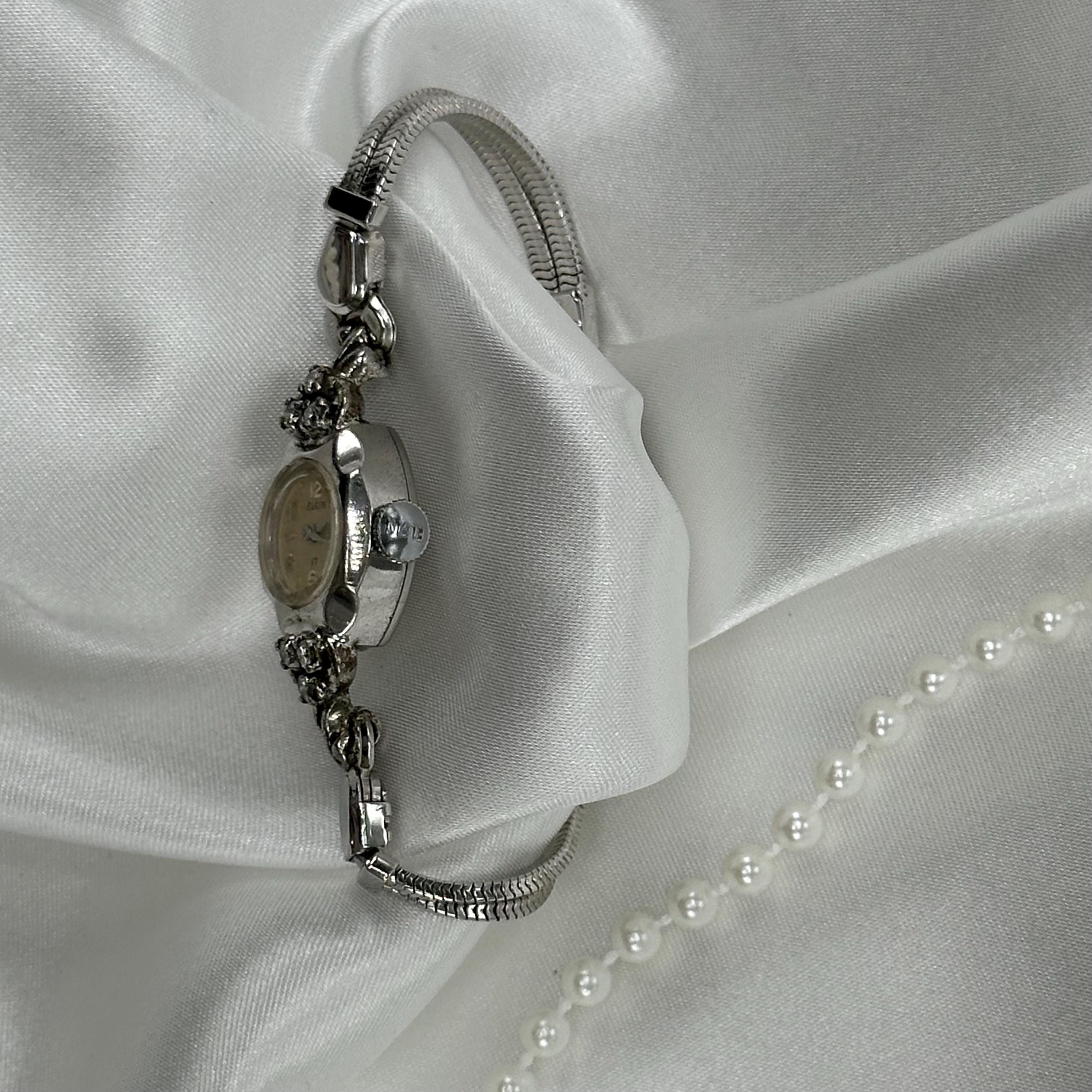 12k RGP 1962 Elgin Wind-Up Watch 1962 Ladies Elgin 10K RGP White Gold Watch, 17 Jewels - Etsy main image 3