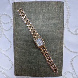 Classic Rectangular Dial Gold Timex Watch