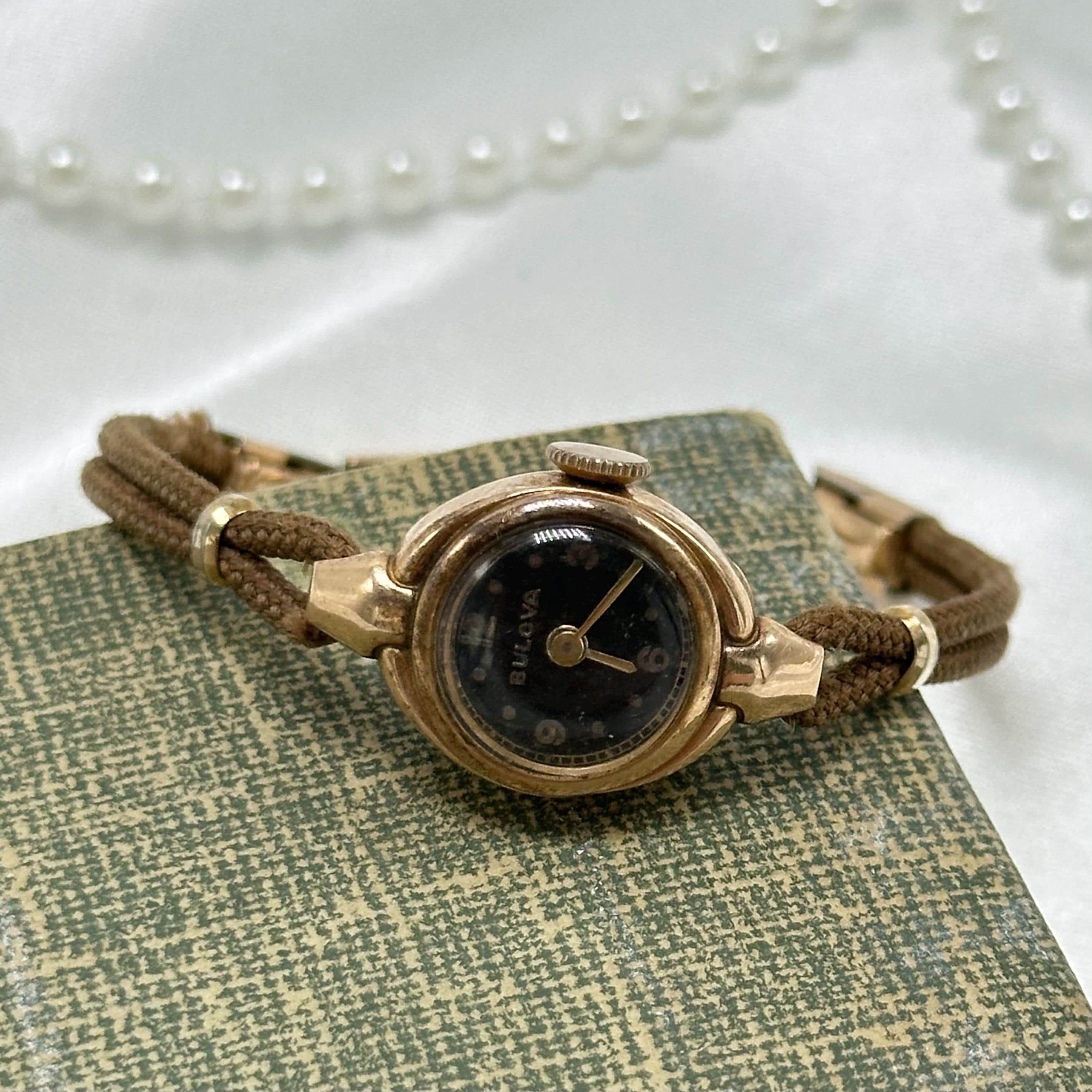 Vintage Bulova Rose 14K ROLLED GOLD Plate Ladies Cocktail Wrist Watch 16mm Bulova Mechanical Manual Rose Gold Case Wristwatches for  main image 3