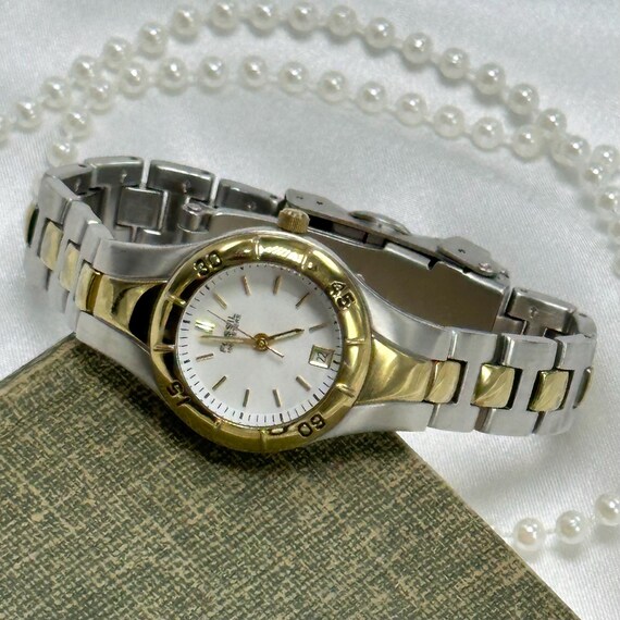 Two-Tone Fossil Watch with Rotating Bezel - image 5