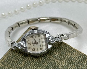 Dainty Silver Waltham Square Dial Wind-Up Watch