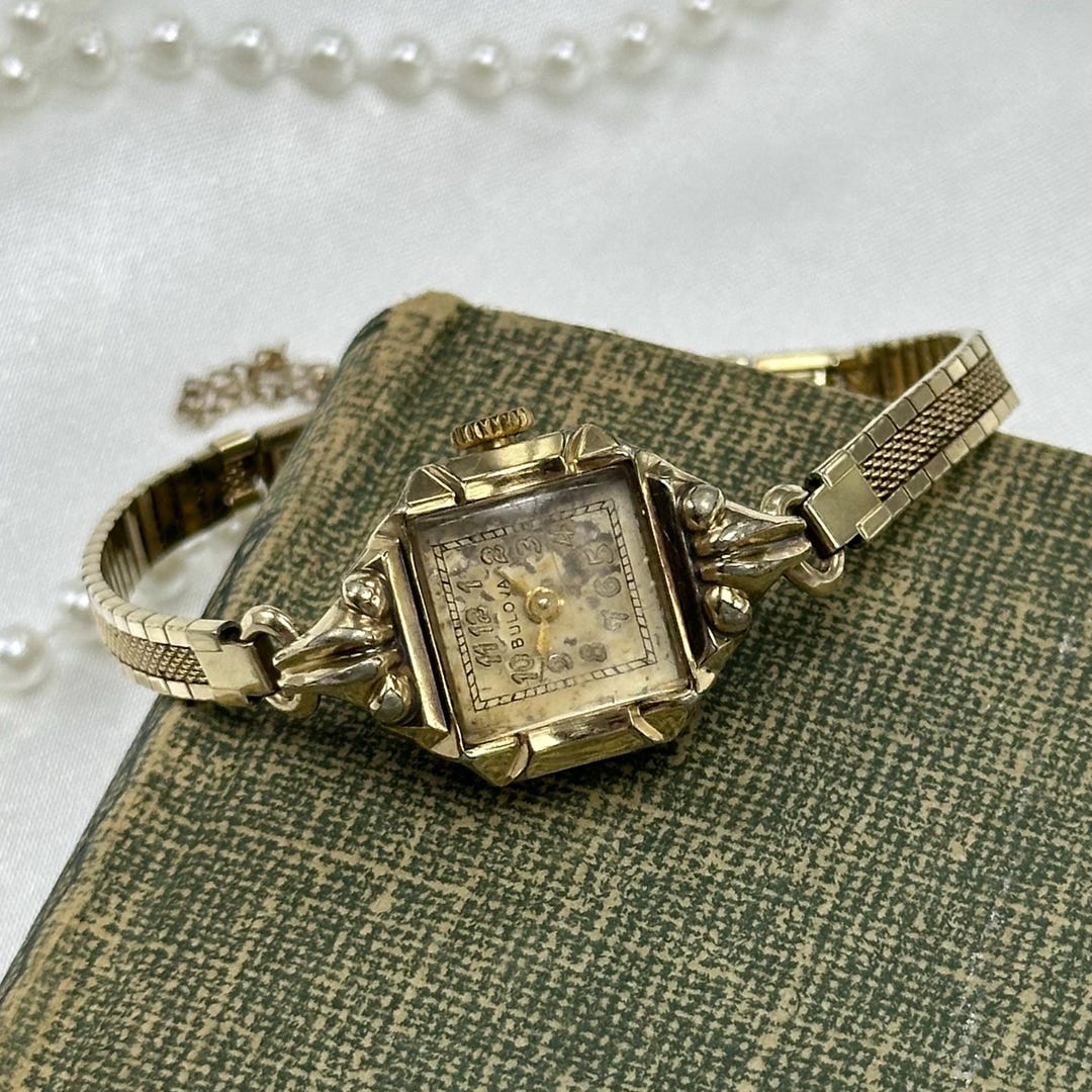 10k RGP Gold 1945 Bulova Wind-up Watch - Etsy