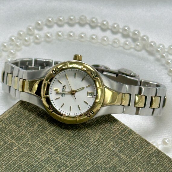 Two-Tone Fossil Watch with Rotating Bezel - image 3