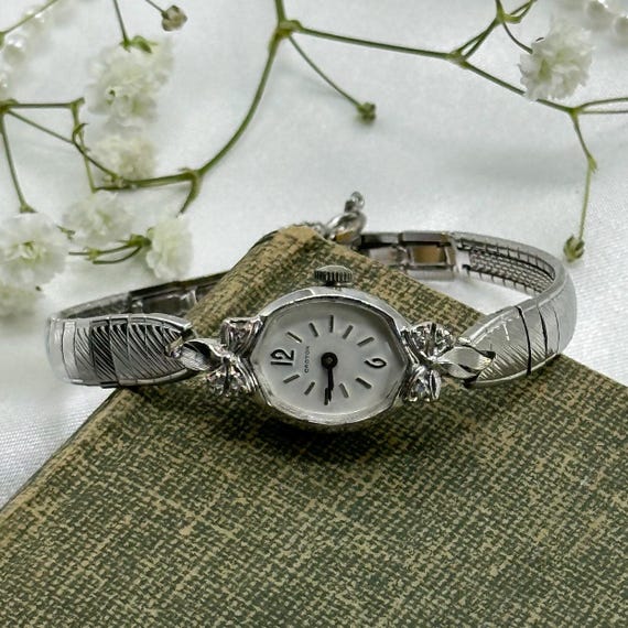 Vintage Croton Cocktail Watch Vintage CROTON Ladies Cocktail Watch, Solid 14K White Gold  main image 2