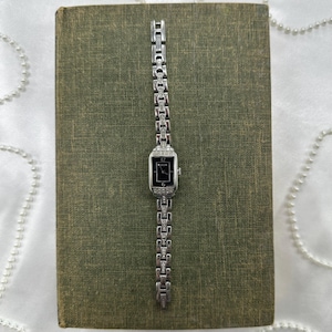 Silver Fossil Watch with Black Dial