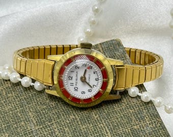 Red and Gold Piz Gloria Vintage Watch
