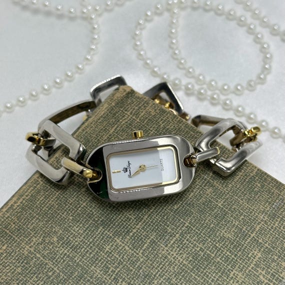Two-Tone Rectangular Chain Watch - image 6