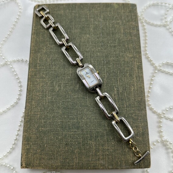 Two-Tone Rectangular Chain Watch - image 3