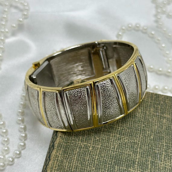 Sleek Two-Tone Cuff Watch - image 4