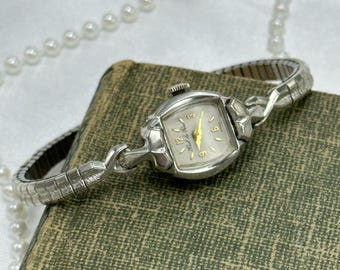 Rare Paul du Pree Dainty 10k RGP Silver Wind-Up Vintage Cocktail Watch