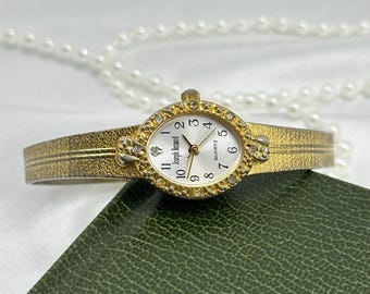 Vintage Gold Joseph Bernard Diamanté Heart Watch