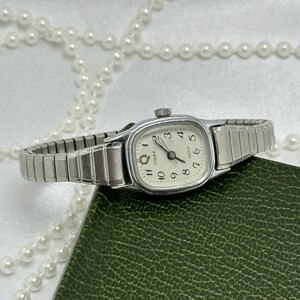 Working‎ Timex Square Womens Watch Silver Tone 28mm Fancy Leather Band MINT Cond Timex Women Square Wristwatches for sale | eBay main image 4