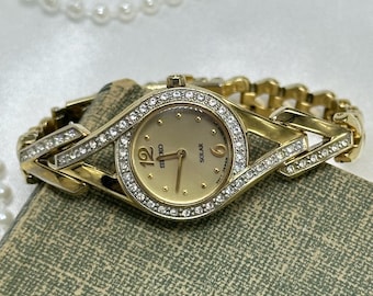 Swarovski Crystal-Accented Solar Seiko Watch