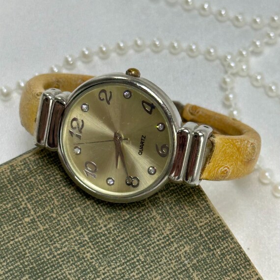 Silver Round Dial Cuff Watch - image 3