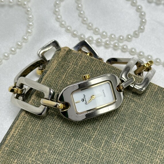 Two-Tone Rectangular Chain Watch - image 7