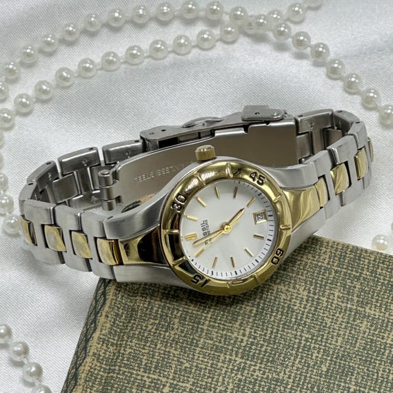 Two-Tone Fossil Watch with Rotating Bezel - image 7
