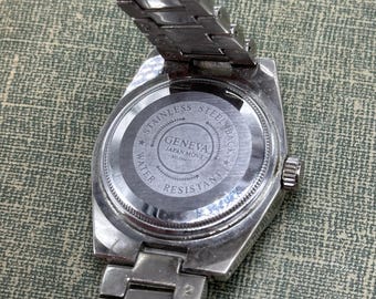 Silver Iced Out Geneva Watch - Etsy display picture 1