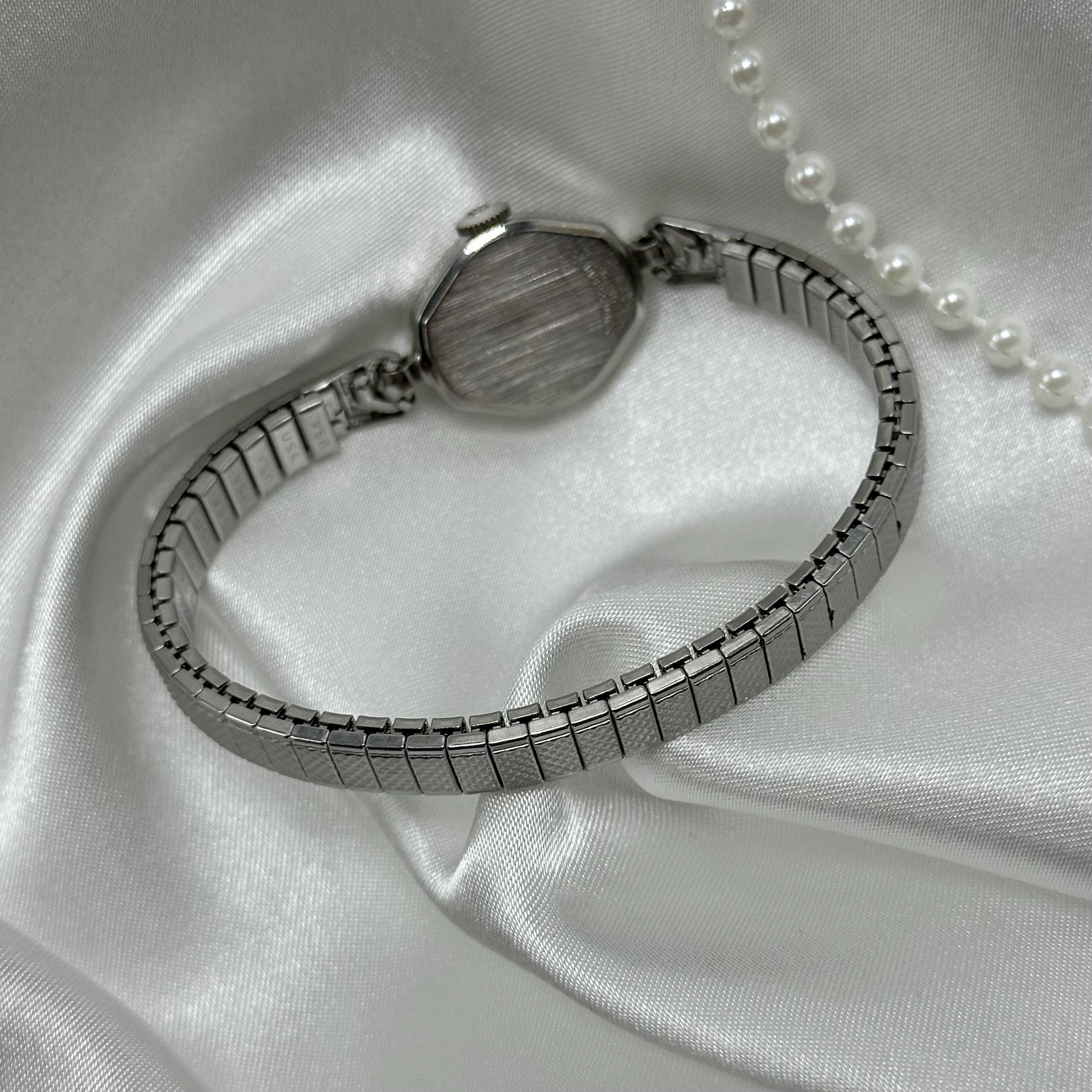 Dainty 10k RGP Silver Benrus Wind-Up Watch Dainty 1957 10k RGP Blue Hand Bulova Wind-Up Watch  main image 3