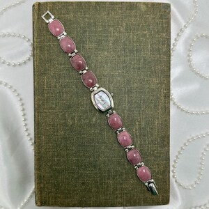 Sterling Silver Watch with Mother of Pearl Dial and Pink Gemstone Band Tiffany HardWear:Watch in Sterling Silver and Diamonds with  main image 3