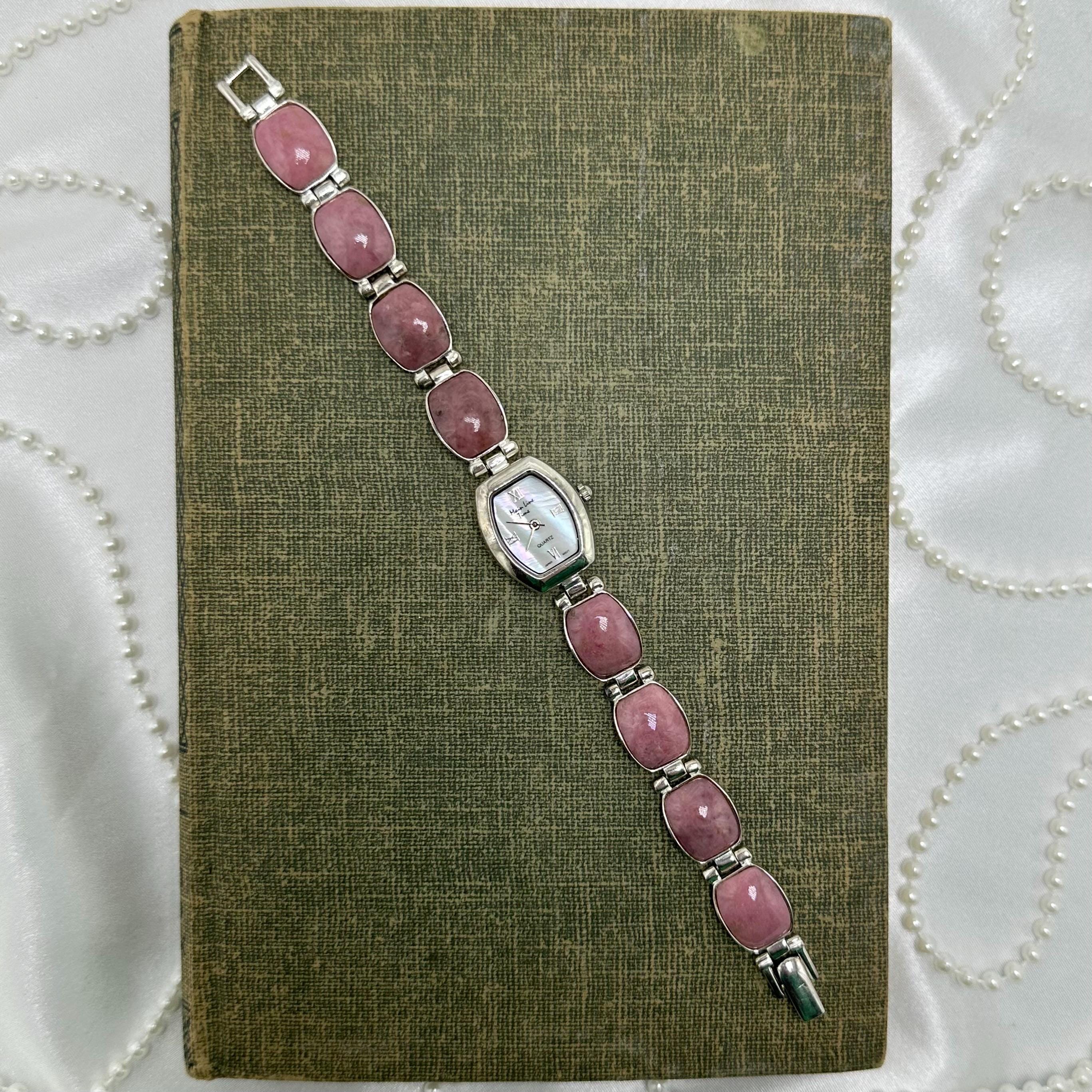 Vintage Dainty Silver Watch Pink - Etsy