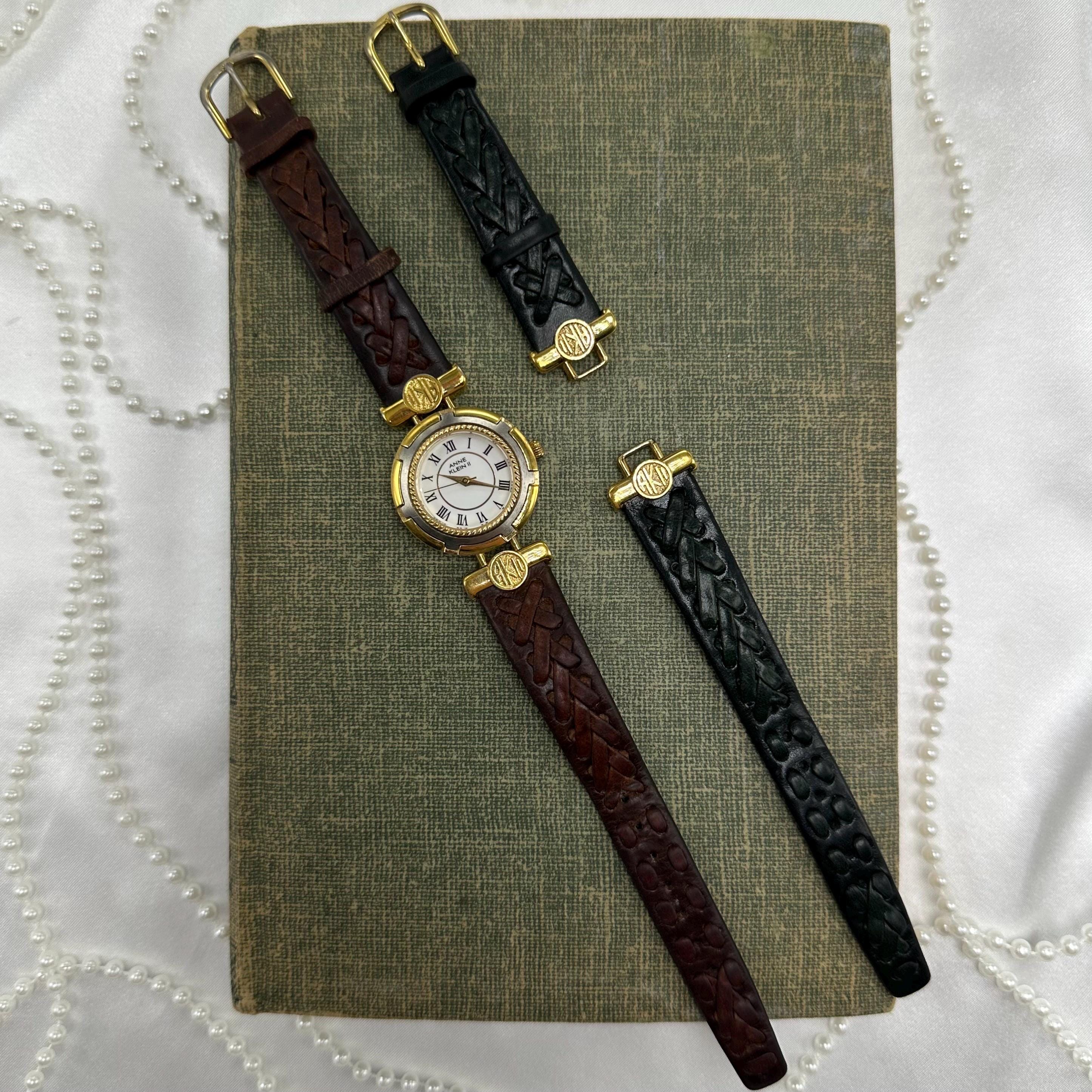 Anne Klein Watch Black Gold - Etsy