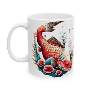 Marine Life Ceramic Mug, Ocean Fish Sea Cup, Underwater Theme Coffee Mug, Nautical Gift, Coastal Decor, Sealife Tea Cup, Beach Lover