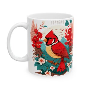 Red Cardinals Perfect Birds of Nature, Bird Lover Coffee Cup, Nature Inspired Tea Mug, Wildlife Enthusiast Gift, Christmas Mug,